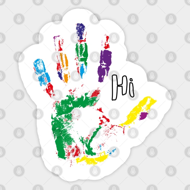 Colorful hand print Sticker by JunniePL